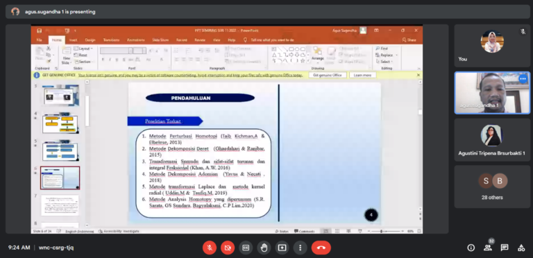 Semiring ke-11 Jurusan Matematika UNSOED